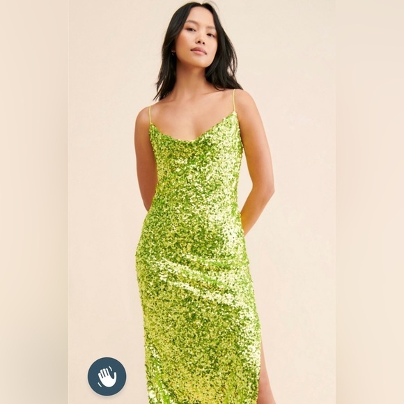 Sachin + Babi Lime Green Sequin Midi Dress - Picture 3 of 10
